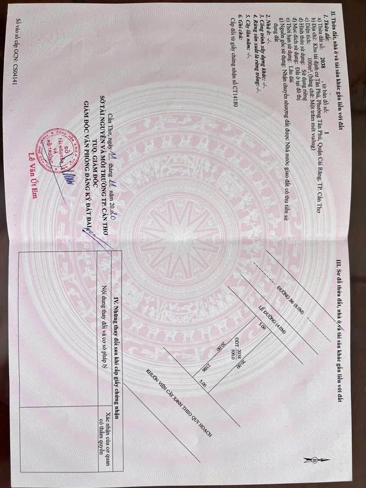 Đất nền KDC Tân Phú Cần Thơ 100m² giá 1.95 tỷ - Đầu tư sinh lời ngay!