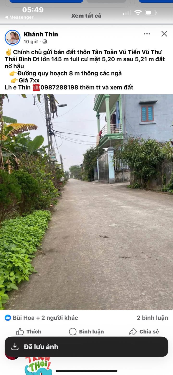 Đất thổ cư Tân Toản, Vũ Tiến, Vũ Thư 145m² - Đường quy hoạch 8m, giá tốt!