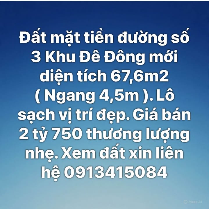 Đất nền đẹp mặt tiền đường số 3 Nhơn Bình 67.6m² giá 2.75 tỷ - Vị trí đắc địa cho đầu tư!