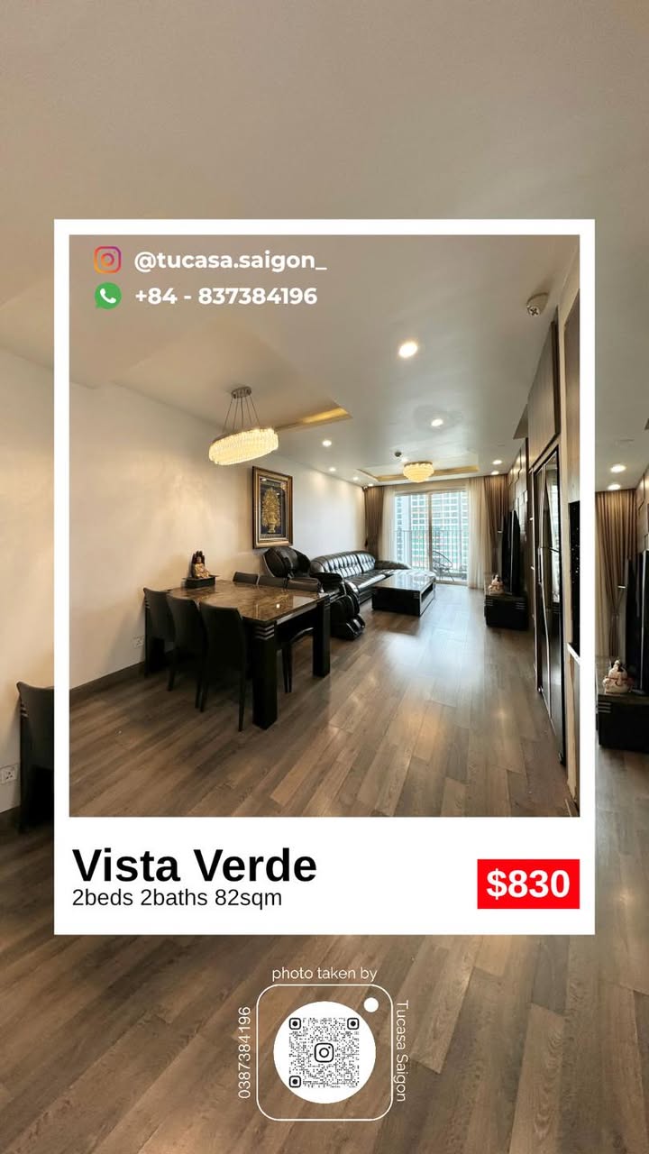 Căn hộ Vista Verde Thủ Đức 82m² giá 22 triệu - Sẵn sàng vào ở ngay!