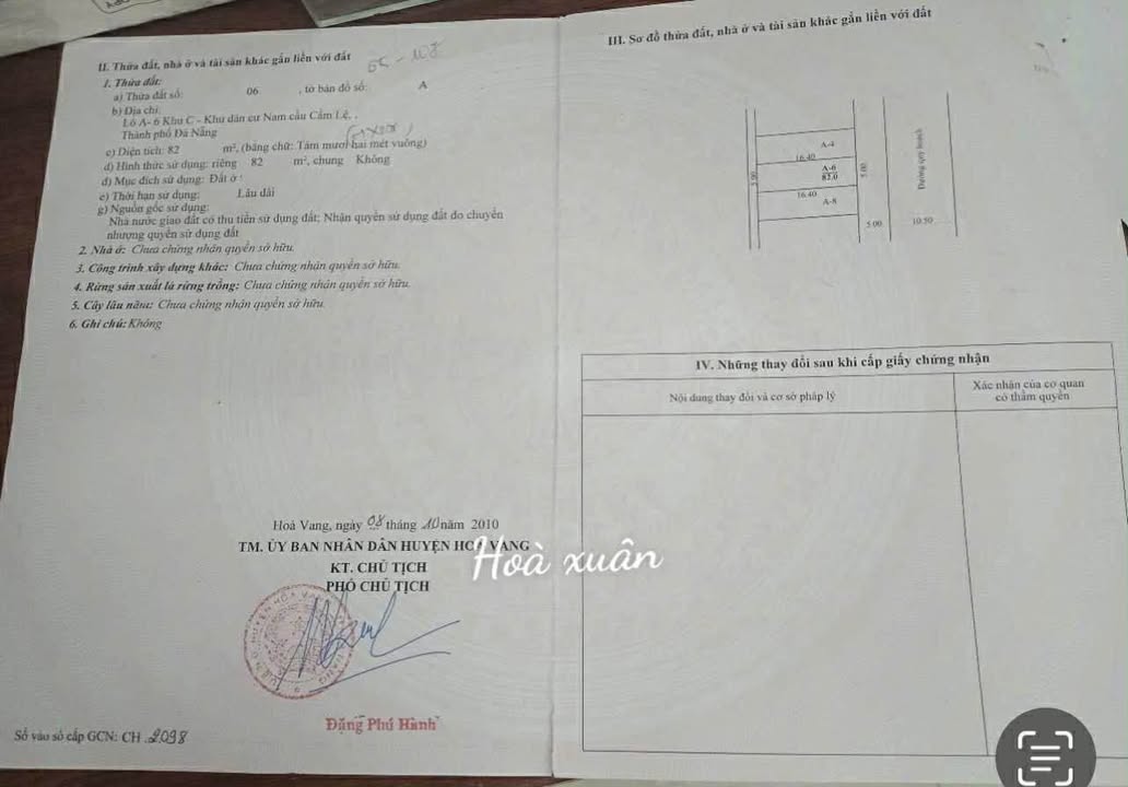Đất nền Trần Văn Trà, Cẩm Lệ 82m² giá 5.65 tỷ - Hướng Đông, đường 10m5