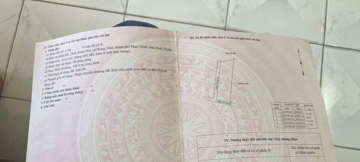 Đất lô góc 2 mặt tiền Phong Nẫm, Phan Thiết 101m² giá 850 triệu - Đầu tư sinh lời ngay!