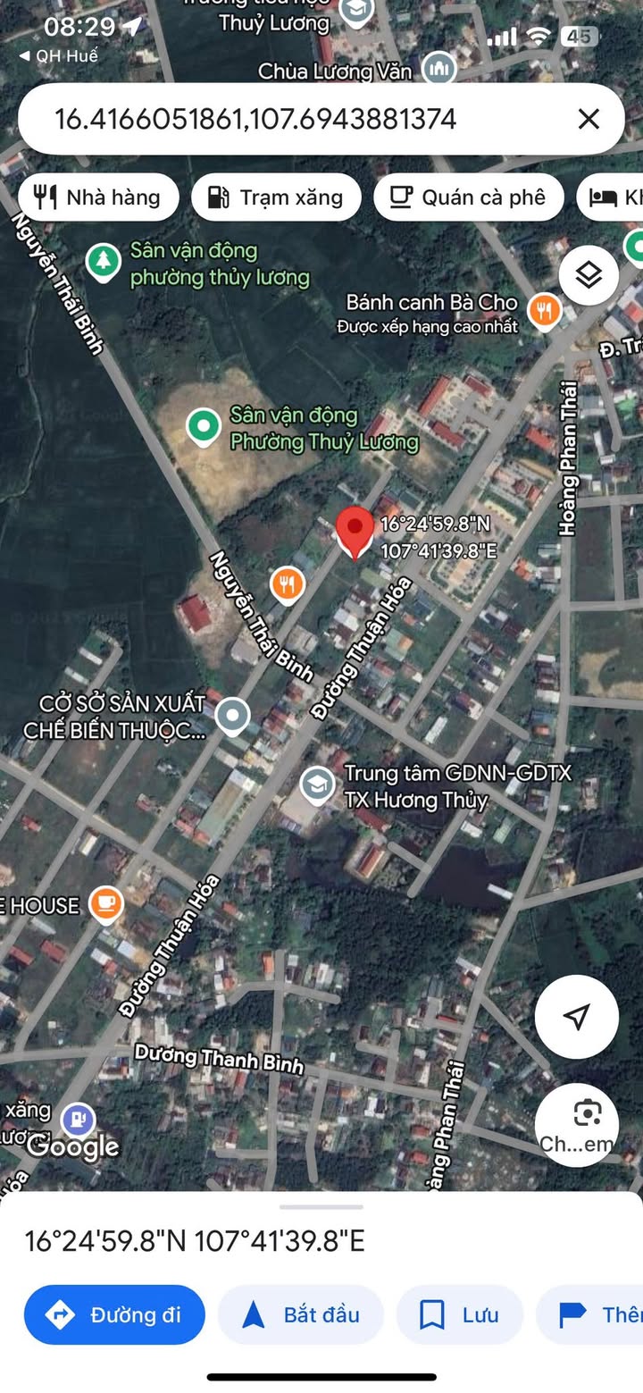 Lô đất mặt tiền 250m² đường Nguyễn Trọng Hợp, Thủy Lương - Cơ hội đầu tư giá tốt!