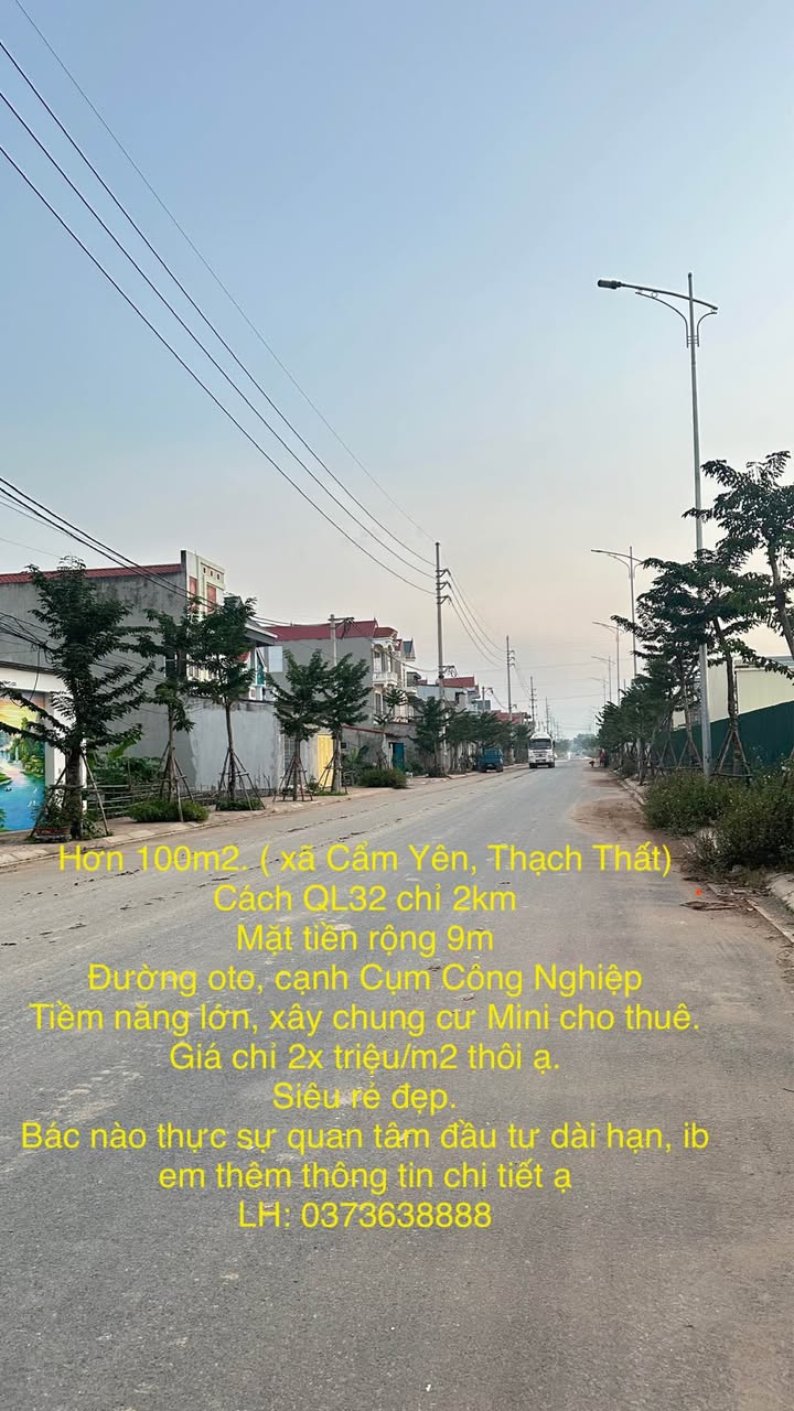 Đất nền Cẩm Yên, Thạch Thất 100m² giá chỉ 2 tỷ - Cơ hội đầu tư vàng!