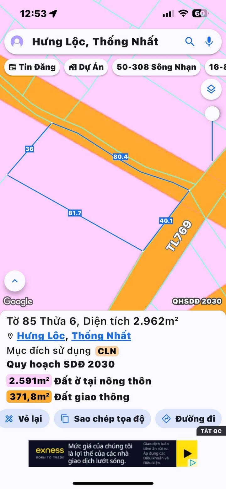 Đất nền mặt tiền đường 769, Hưng Lộc, 3000m² giá 13.2 tỷ - Cơ hội đầu tư sinh lời!