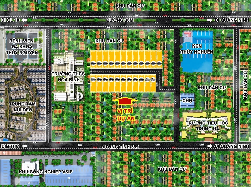 Đất nền dự án Hòa Bình Thủy Nguyên 60m² giá 850 triệu - Đầu tư sinh lời ngay!