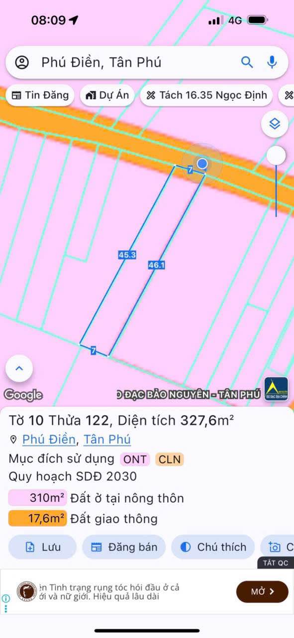 Đất thổ cư tại xã Phú Hòa, Đồng Nai 315m² giá chỉ 540 triệu - Cơ hội đầu tư lý tưởng!