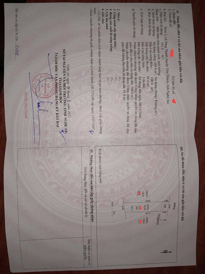 Đất nền Tăng Thành, Yên Thành 191m² giá chỉ 1 tỷ - Cơ hội đầu tư hấp dẫn!