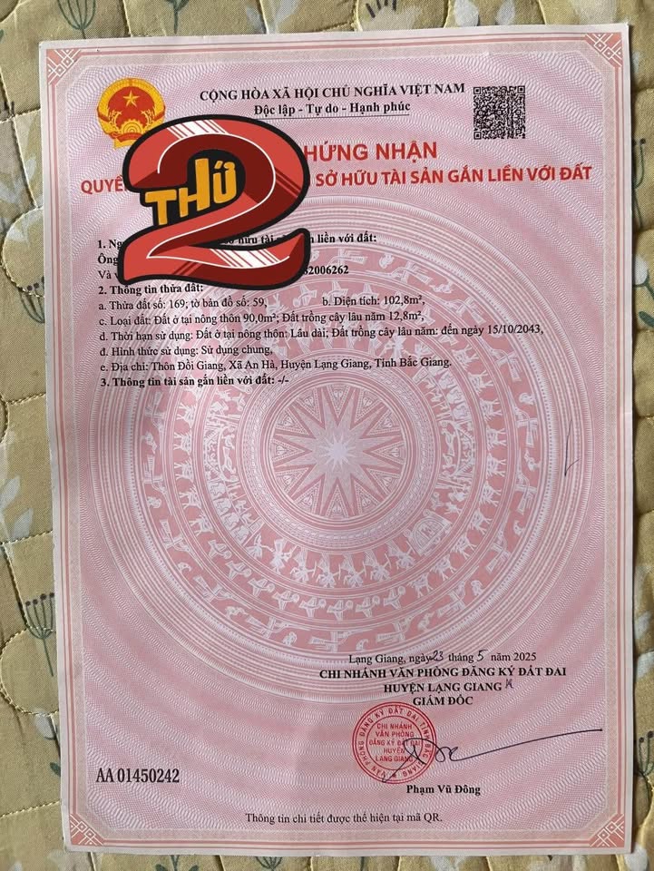 Đất nền chính chủ An Hà Lạng Giang 102.8m² giá chỉ 600 triệu - Cơ hội đầu tư hấp dẫn!