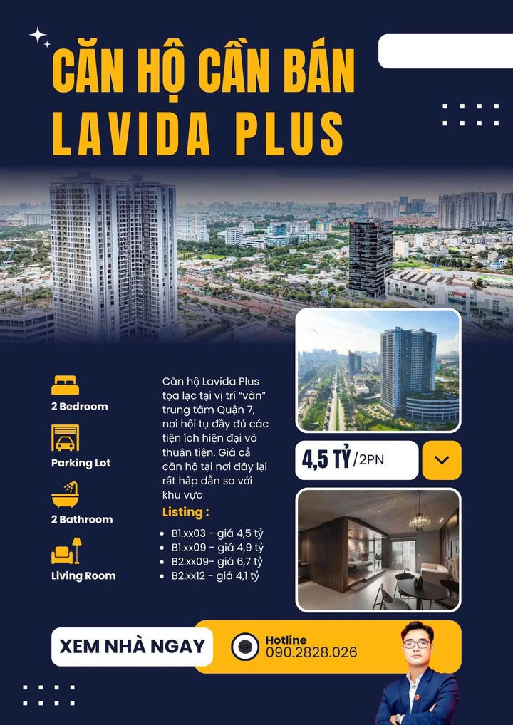Căn hộ Lavida Plus Quận 7 54m² giá 2.9 tỷ - Sẵn sàng nhận nhà ngay!