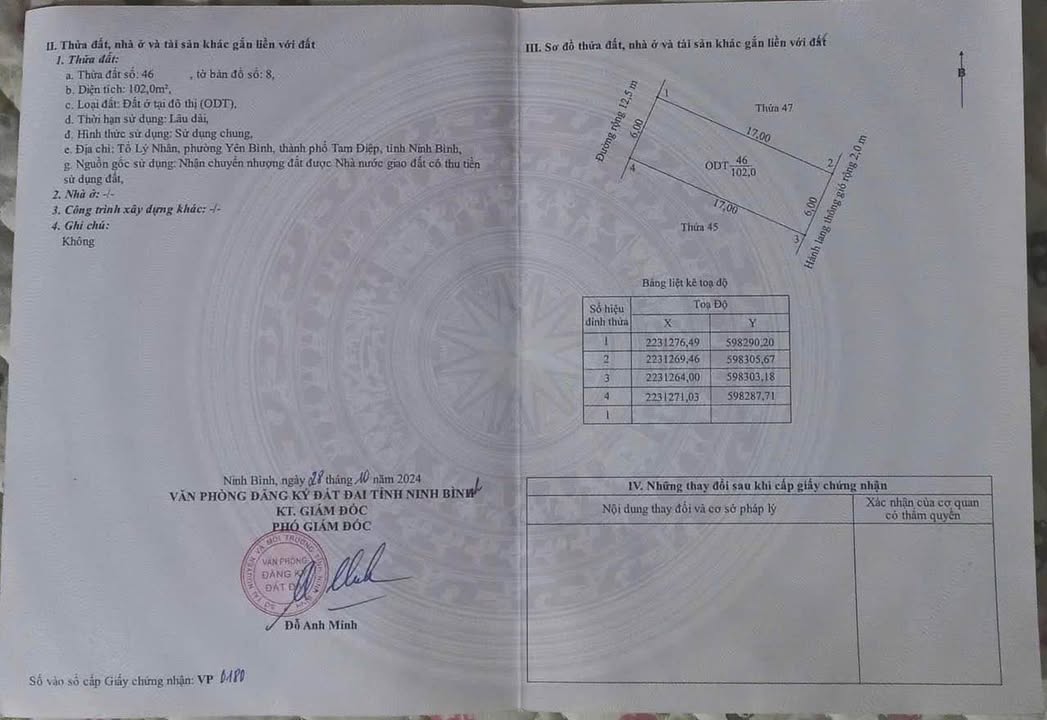 Đất nền Yên Bình, Tam Điệp 102m² - Giá đầu tư tốt, chính chủ bán gấp!