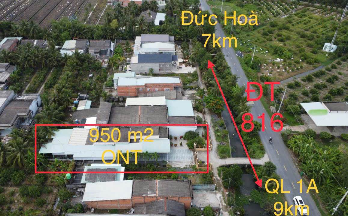 Đất thổ cư mặt tiền ĐT816, 950m² giá 7.5 tỷ - Cơ hội đầu tư sinh lời!