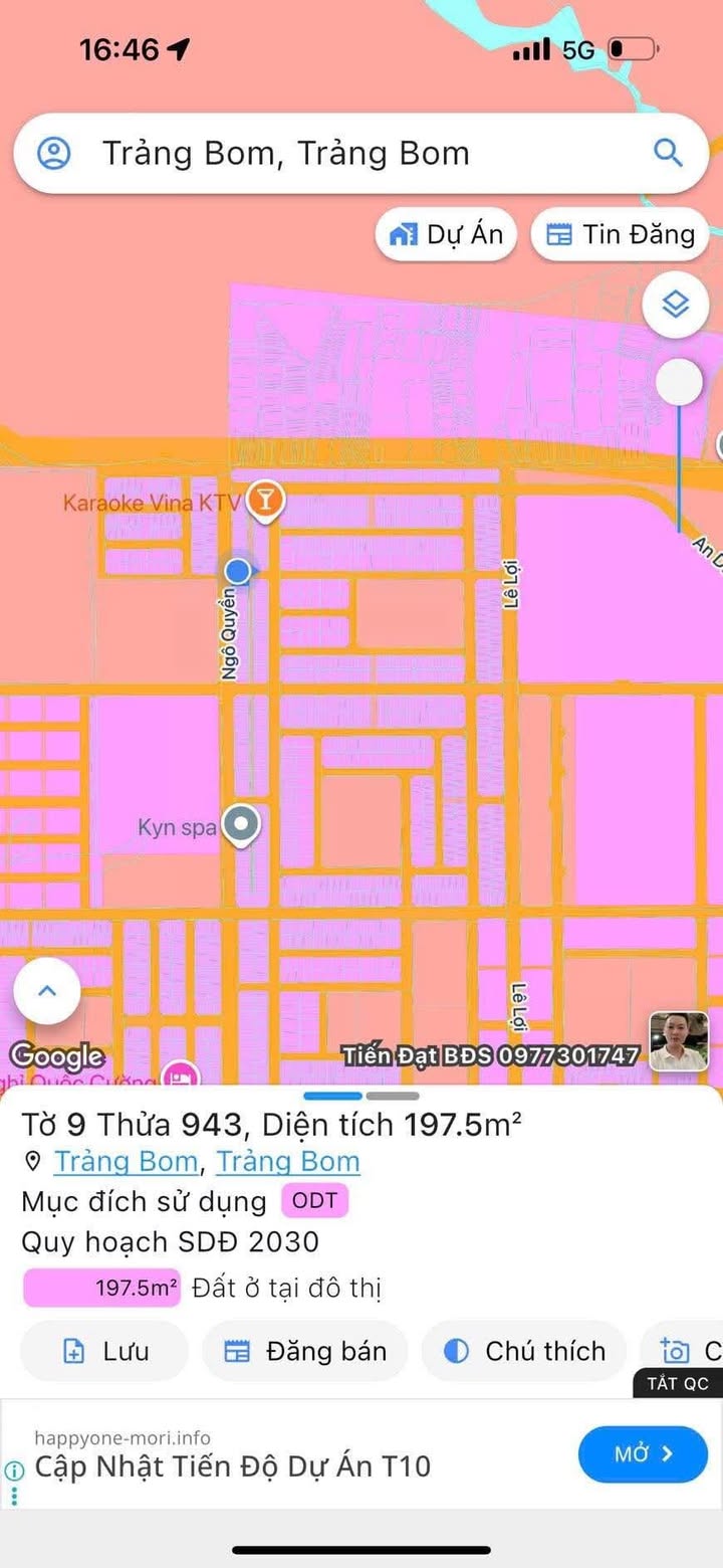 Đất lô góc 213.3m² tại Trảng Bom - Sổ hồng riêng, giá 6 tỷ