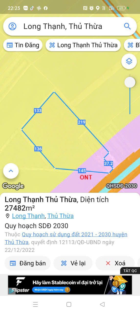Đất nông nghiệp 2 mẫu 7 xã Long Thạnh, Thủ Thừa, Long An - Giá chỉ 1.5 tỷ, cần bán gấp!