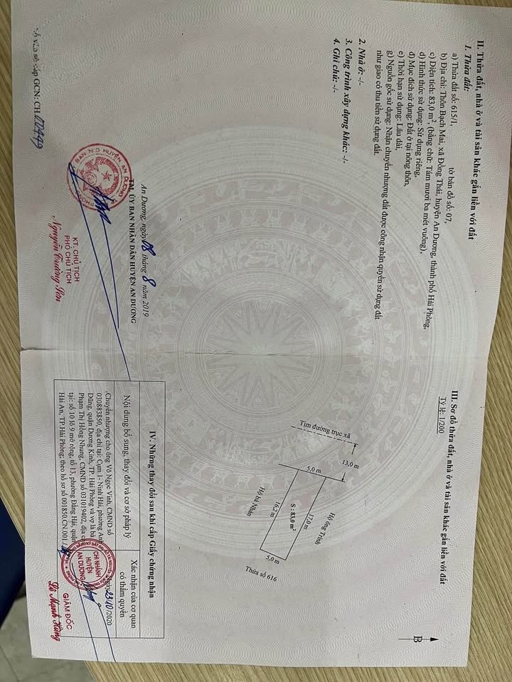 Mặt tiền Bạch Mai, An Dương 83m² giá 4.3 tỷ - Kinh doanh thuận lợi!