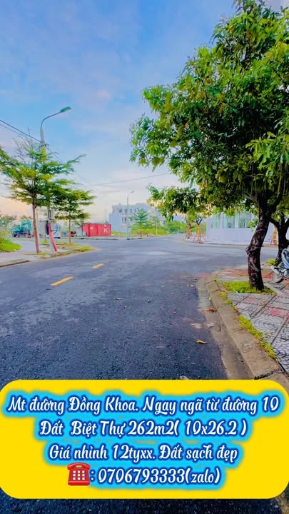 Đất nền biệt thự đường Đồng Khoa 262m² giá 12 tỷ - Đầu tư sinh lời ngay!