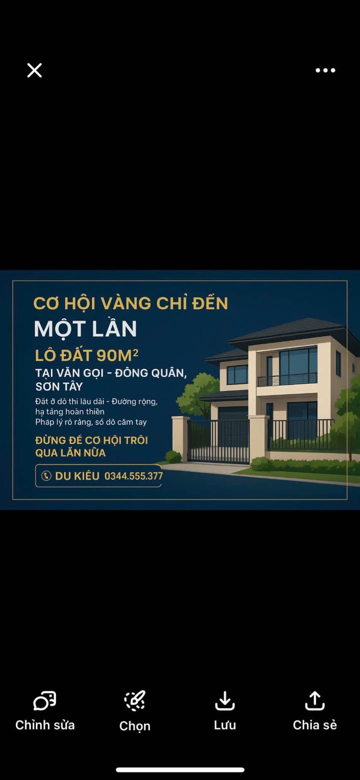 Lô đất 90m² tại khu Vàn Gợi, Sơn Tây, Hà Nội - Vị trí đắc địa, giá tốt!
