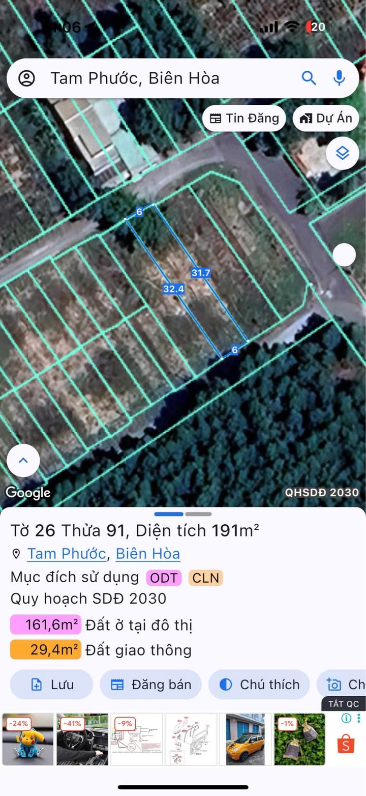 Đất thổ cư 100m² tại phường Tam Phước, Biên Hòa - Giá chỉ 1.38 tỷ!