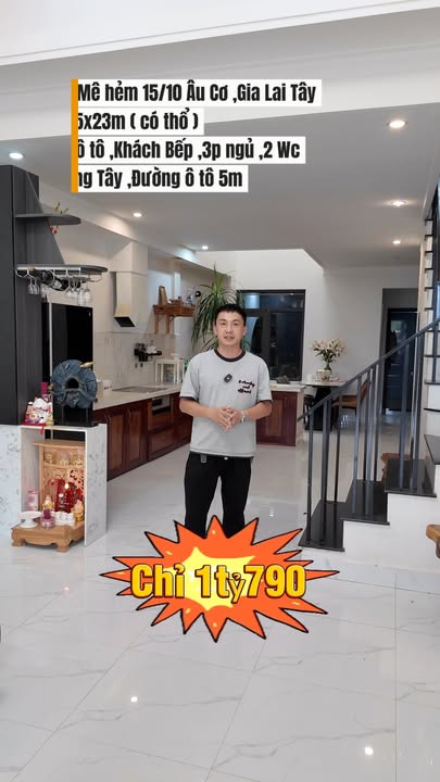 Nhà hẻm 15/10 Âu Cơ, Phường An Phú, Gia Lai 115m² giá 1.79 tỷ - Chính chủ bán gấp!
