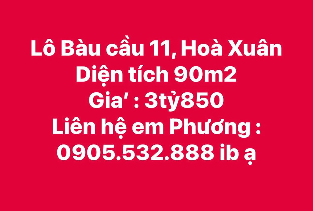 Đất nền Hòa Xuân, Đà Nẵng 90m² giá 3,85 tỷ - Đầu tư sinh lời ngay!