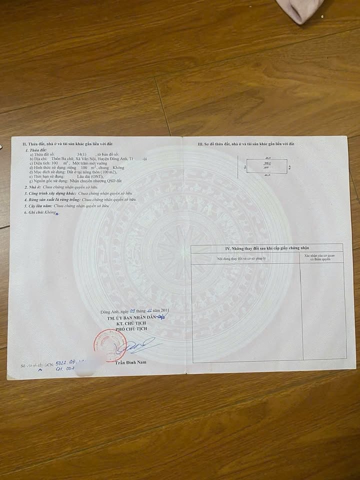 Đất nền 100m² khu phố Ba Vân, phường Vân Nội - Giá thỏa thuận hấp dẫn!