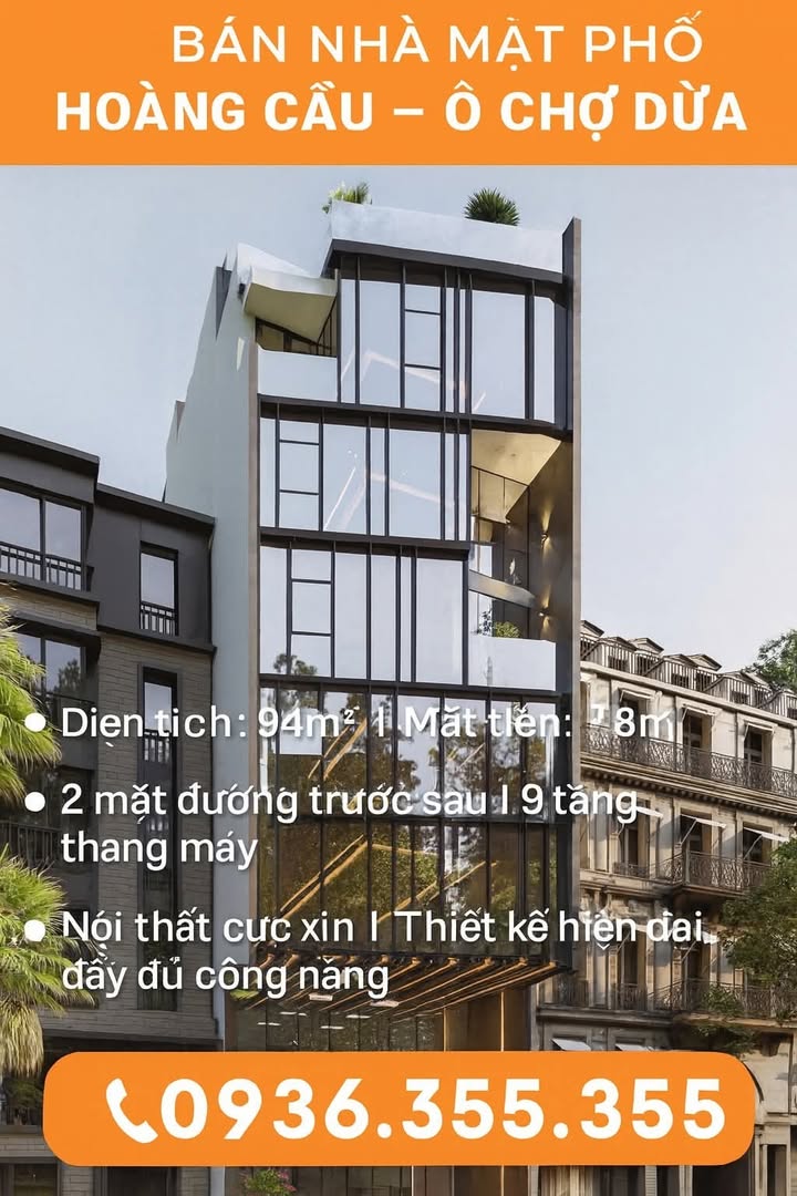 Nhà mặt phố Hoàng Cầu, Đống Đa 94m² giá thỏa thuận - Thiết kế hiện đại, sang trọng!
