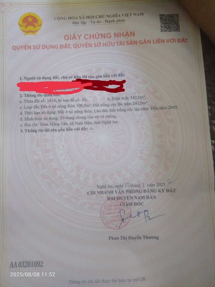 Đất nền Xóm Hồng Tân, Nam Thái 342m² - Gần trường, chợ, tiện ích đầy đủ!