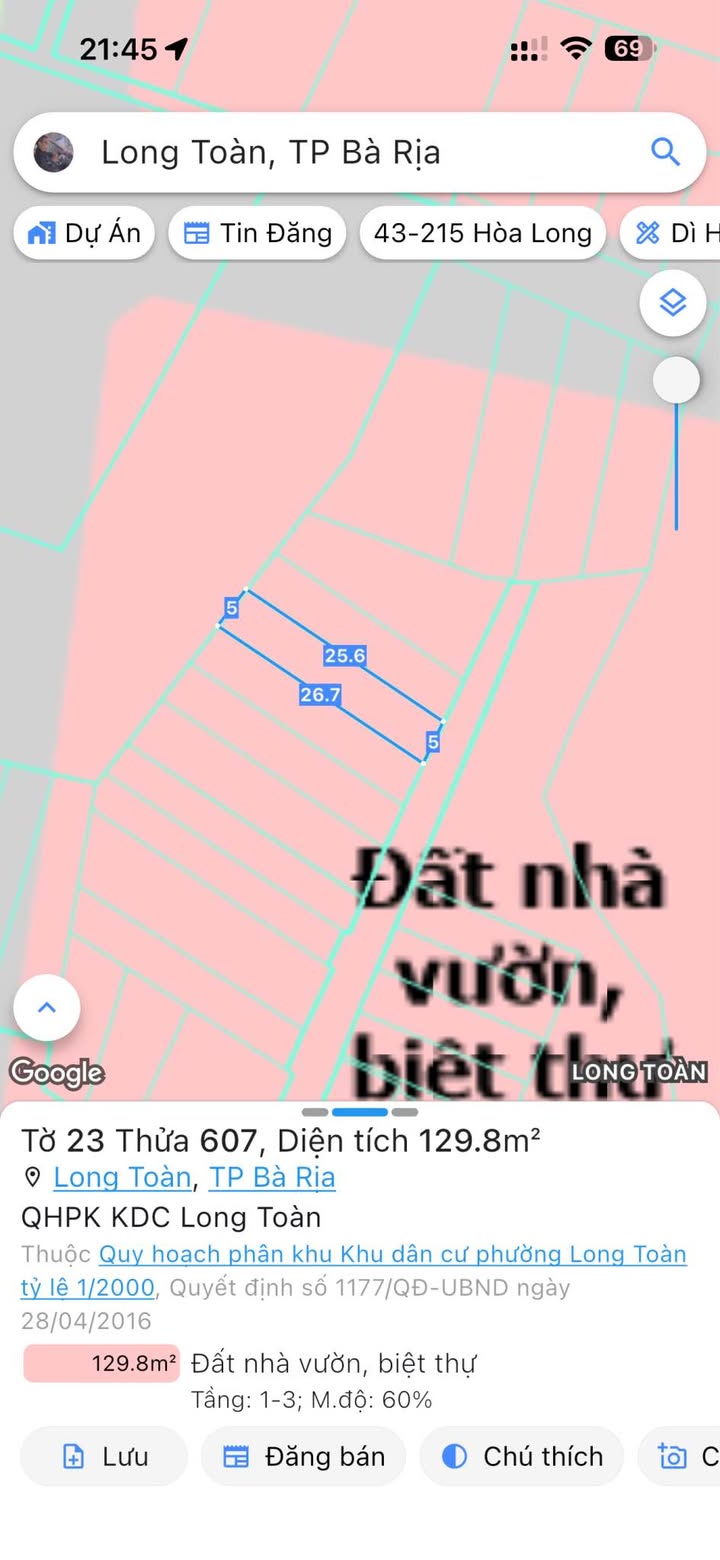 Đất nền Hẻm 25 Trần Chánh Chiếu, Long Toàn, 129m² - Chính chủ bán gấp chỉ 1.4 tỷ!