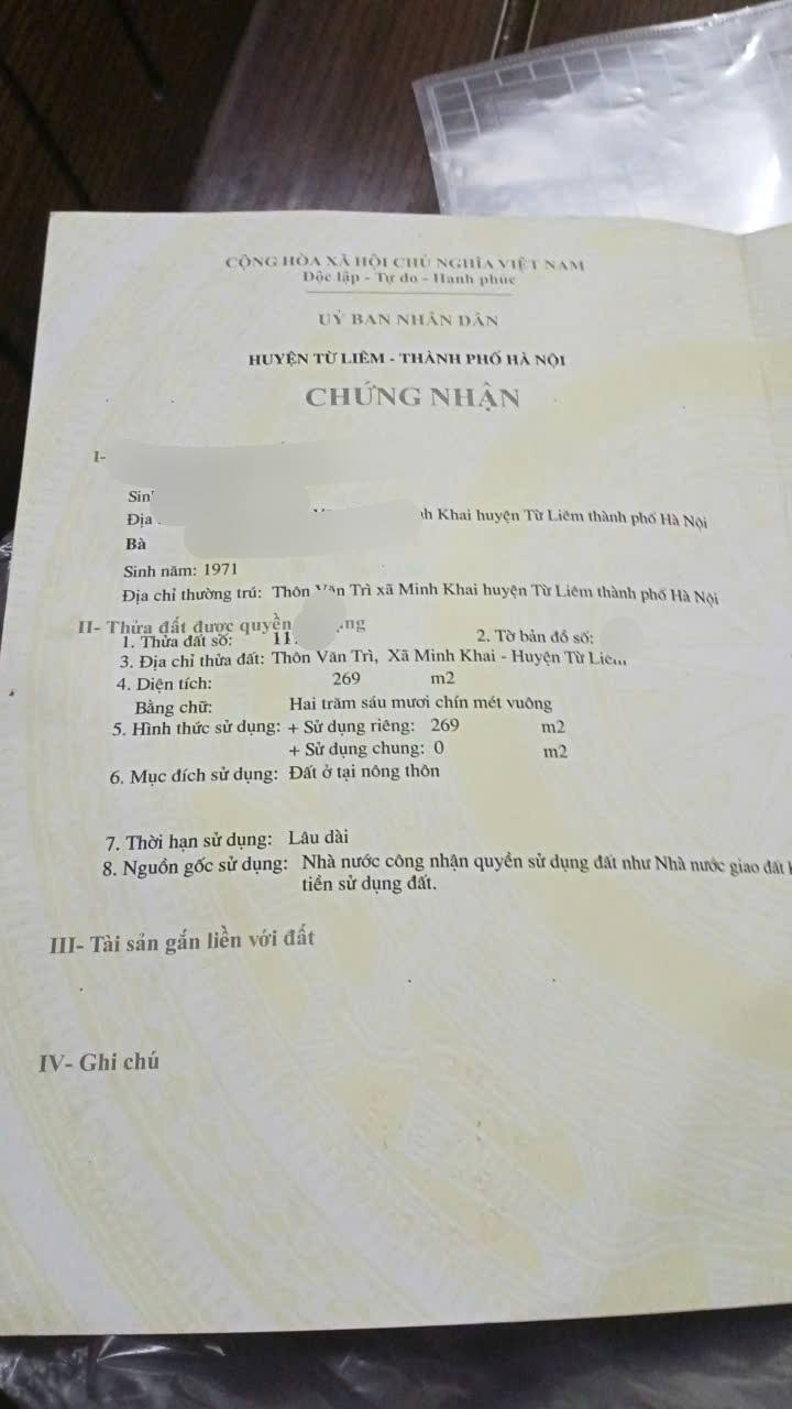 Đất nền Văn Trì Bắc Từ Liêm 269m² giá 26.1 tỷ - Đầu tư sinh lời ngay!