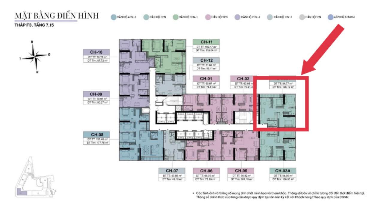 Căn hộ F3 Thụy Phương 94,77m² giá thỏa thuận - Căn góc đẹp, tầng trung