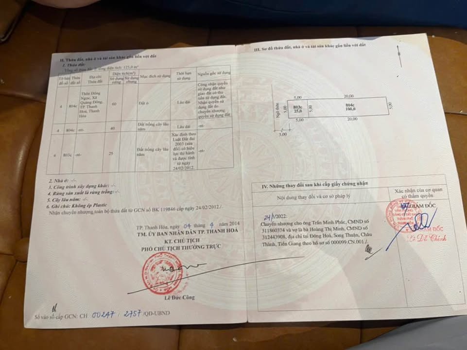 Đất nền mặt tiền 5x20m xã Quảng Đông, Thanh Hóa - Giá chỉ 8xx triệu, đầu tư sinh lời!