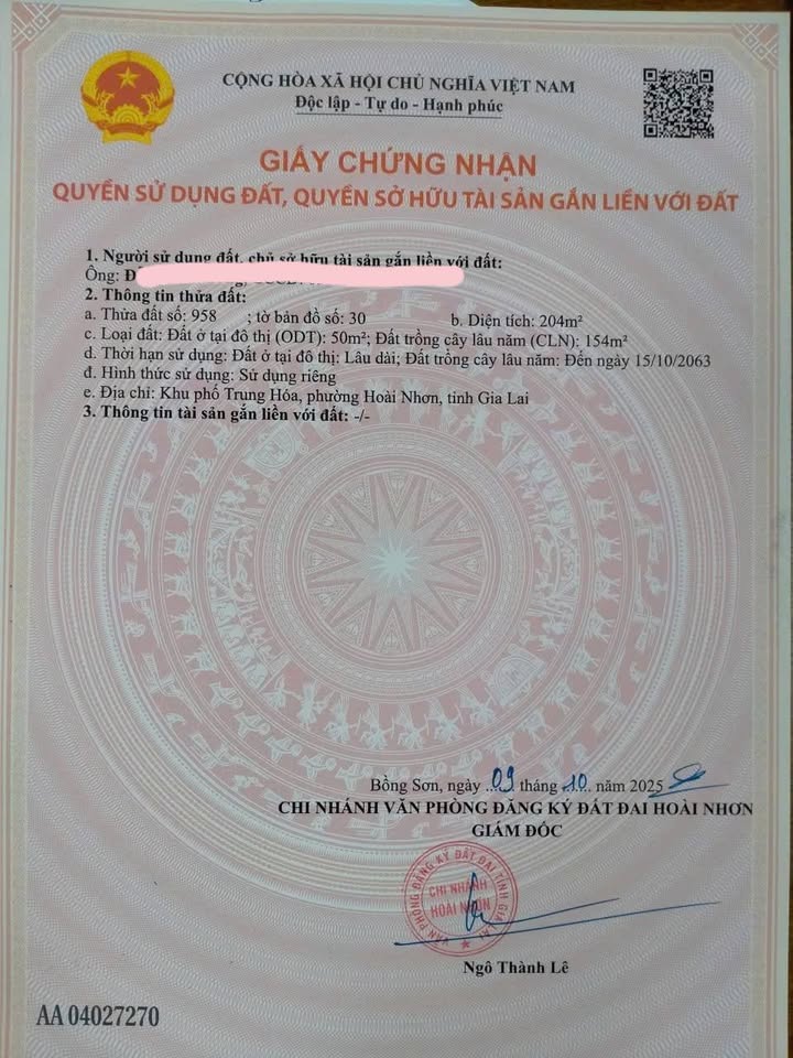 Đất nền Nguyễn Xuân Nhĩ, Hoài Nhơn 195.5m² giá chỉ 500 triệu - Đầu tư sinh lời ngay!