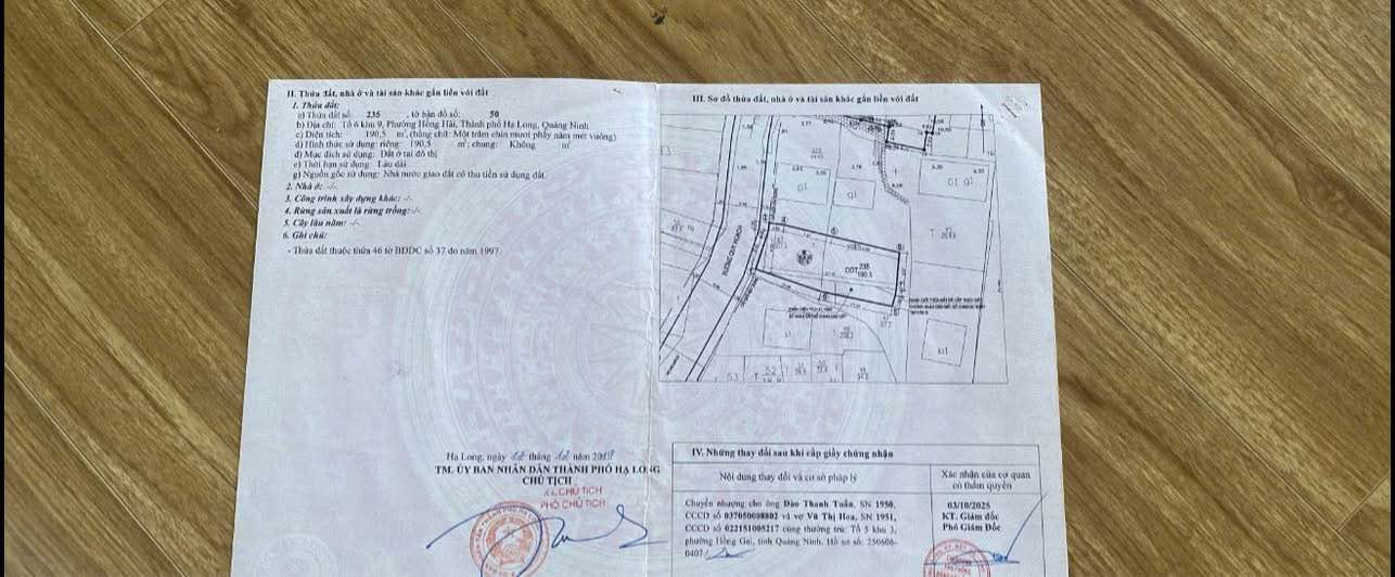 Đất Cột 5 Hạ Long 190m² giá 6 tỷ - Vị trí đẹp, tiềm năng đầu tư cao!