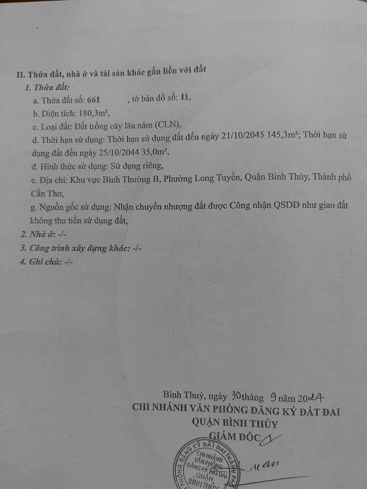Đất nền Cần Thơ 180m² giá 1.4 tỷ - Thích hợp xây trọ và nghỉ dưỡng!