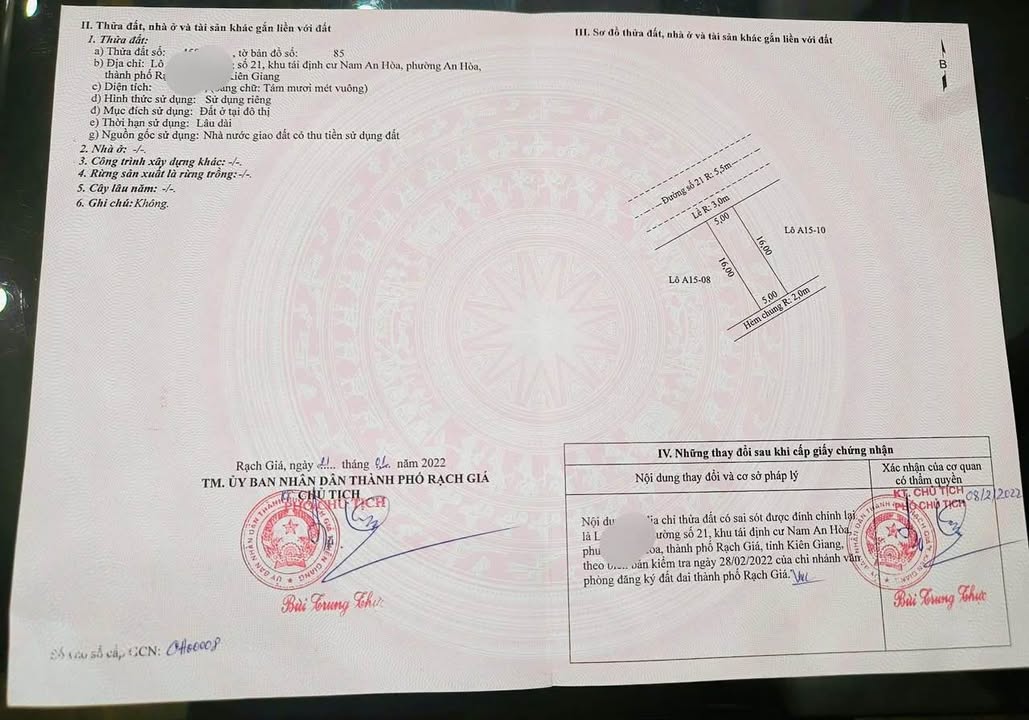 Đất nền KDC Nam An Hoà Rạch Giá 80m² giá chỉ 1.7 tỷ - Sổ hồng chính chủ!