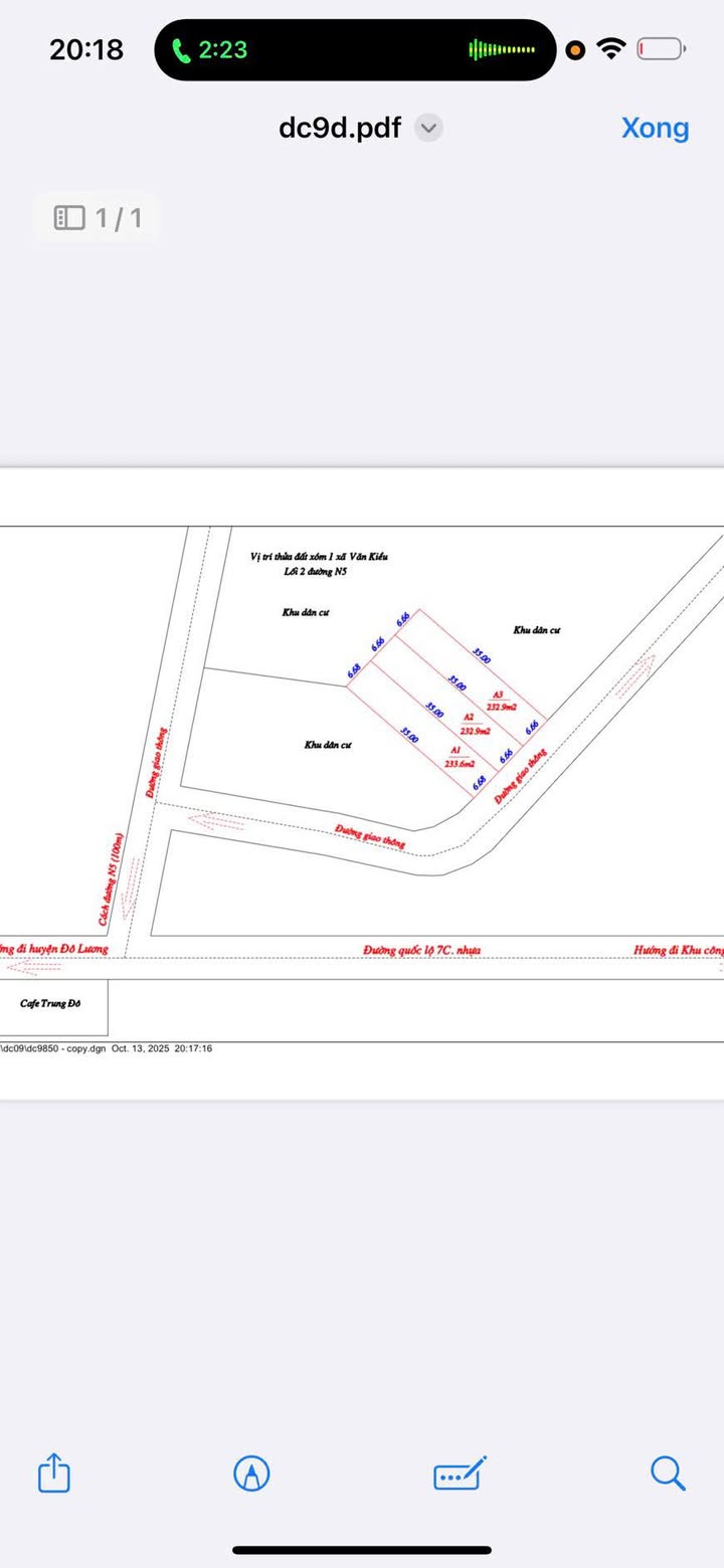 Đất nền xóm 1 Nghi Kiều 233m² giá chỉ 900 triệu - Đầu tư sinh lời ngay!