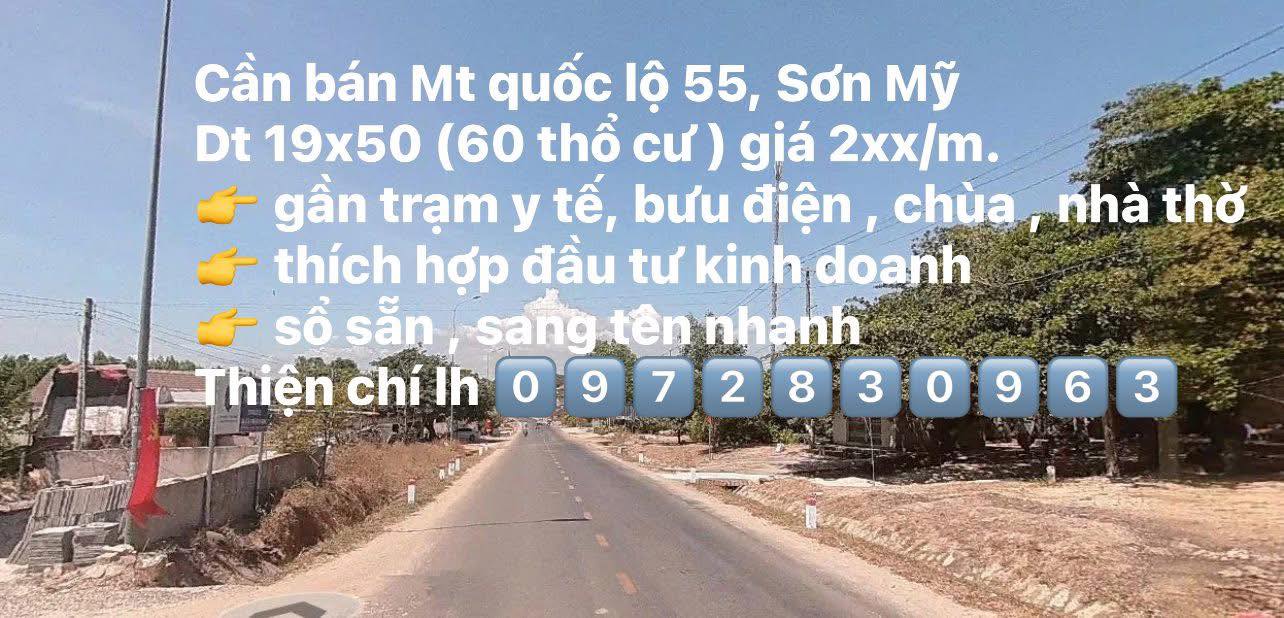 Đất nền mặt tiền Quốc lộ 55, Sơn Mỹ 950m² giá thỏa thuận - Đầu tư sinh lời ngay!