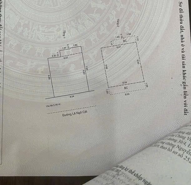 Nhà 2 tầng mặt tiền đường Lê Ngô Cát 44m² giá 5.45 tỷ - Đầu tư sinh lời ngay!