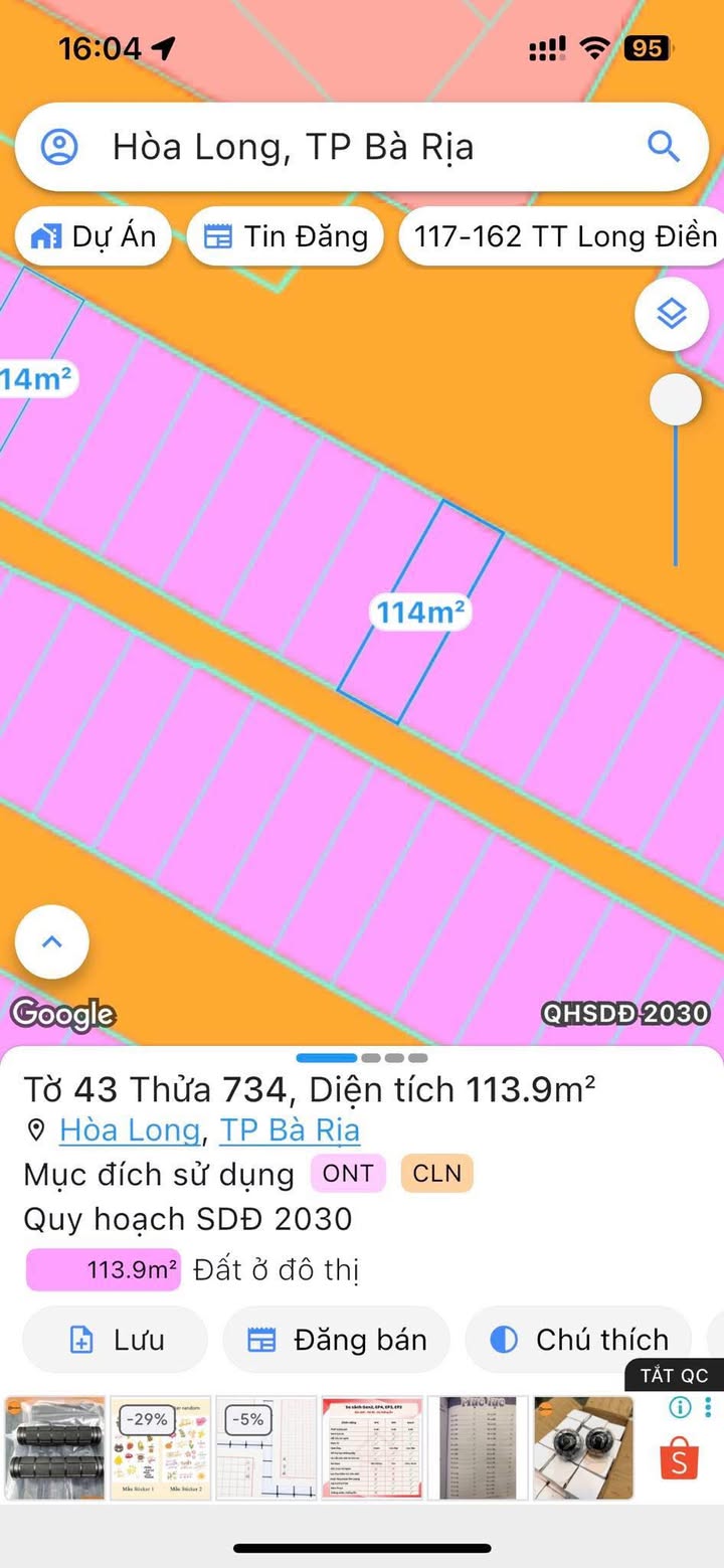 Đất thổ cư Gò Cát 8, Bà Rịa - Vũng Tàu 114m² giá 2.09 tỷ - Đối diện chợ, khu đông dân cư!