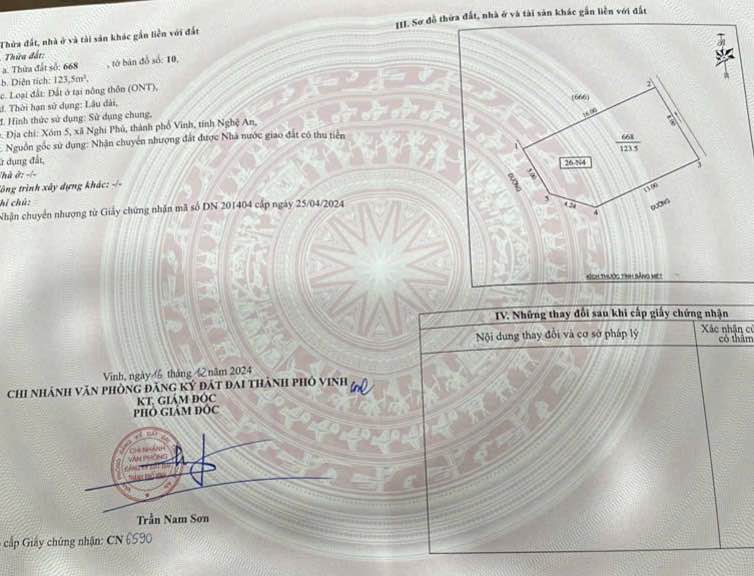 Đất nền lô góc Nghi Phú, Vinh 123,5m² giá 5 tỷ - Cơ hội đầu tư hiếm có!