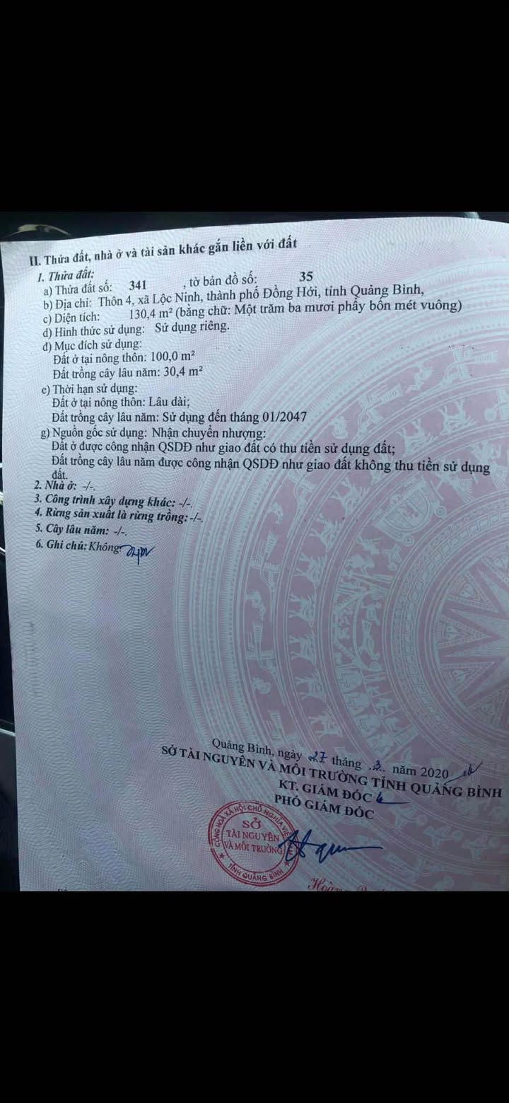 Đất thổ cư Lộc Ninh, Đồng Hới 130m² giá 1.5 tỷ - Đường ô tô tránh nhau thoải mái!