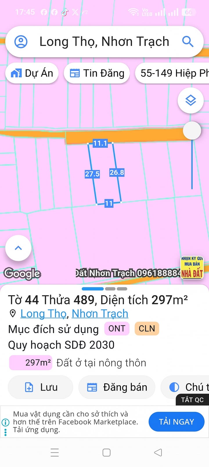 Đất nền Nhơn Trạch 297m² giá 3 tỷ - Đầu tư sinh lời ngay!