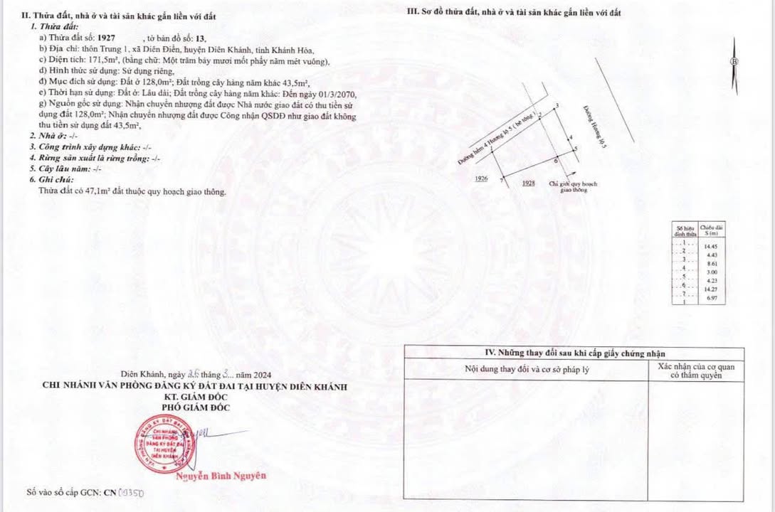 Đất nền 2 mặt tiền đường HL5, Diên Điền 172m² giá 3.08 tỷ - Cơ hội kinh doanh tuyệt vời!