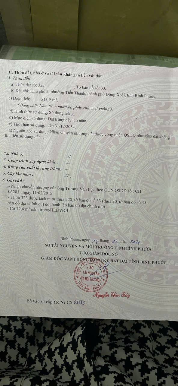 Đất nền Tiến Thành 512m² giá 800 triệu - Cơ hội đầu tư tuyệt vời!