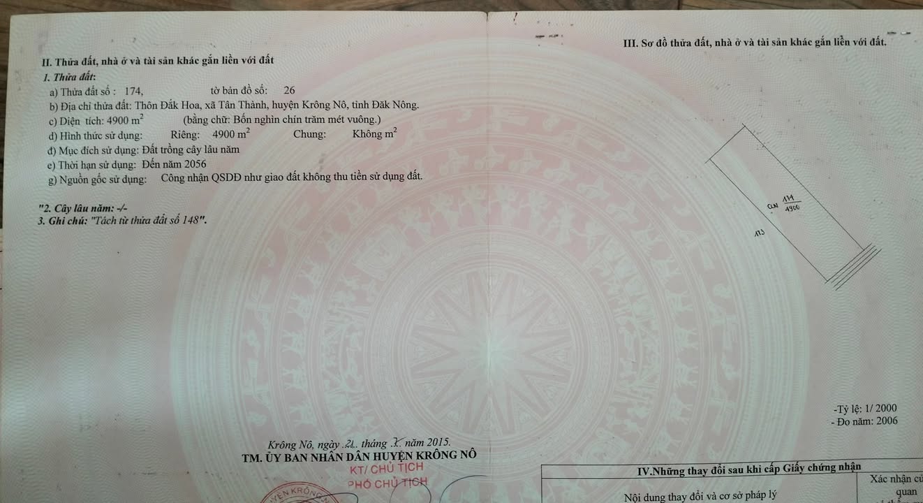 Đất nông nghiệp 4000m² tại Tân Thành, Krông Nô - Giá chỉ 1.9 tỷ!