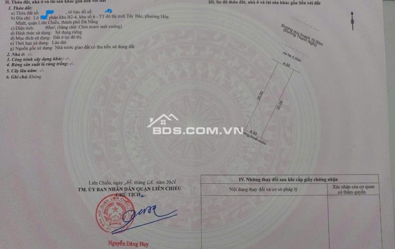 Bán đất mặt tiền đường 10,5m Thanh Nghị - Đà Nẵng 90m² - Vị trí kinh doanh đắc địa!