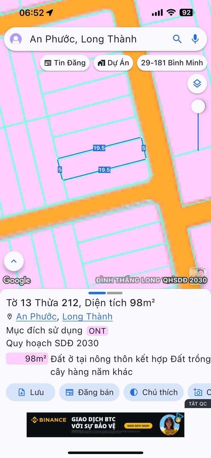 Đất thổ cư 100m² tại Biên Hòa giá chỉ 1.6 tỷ - Đường rộng thuận tiện!