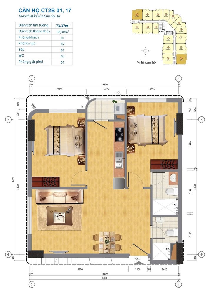 Căn hộ CT2B khu Nghĩa Đô 70m² giá thương lượng - View trọn hồ Starlake