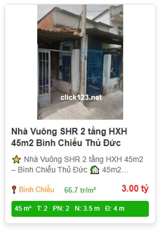 Nhà 2 tầng hẻm xe hơi 45m² - Bình Chiểu Thủ Đức chỉ 3 tỷ!