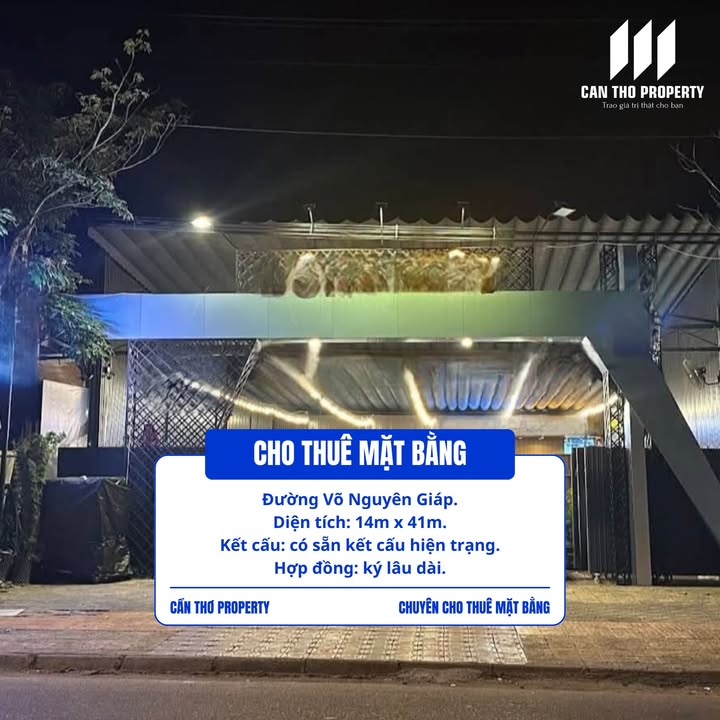 Cho thuê mặt bằng đường Võ Nguyên Giáp, Cái Răng, Cần Thơ 574m² - Vị trí đắc địa thích hợp quán cafe, ăn uống!